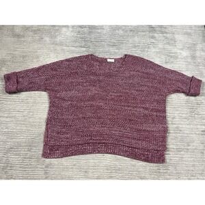 52 Seven‎ Sweater Womens Small Red 3/4 Sleeve Knit Acrylic Casual